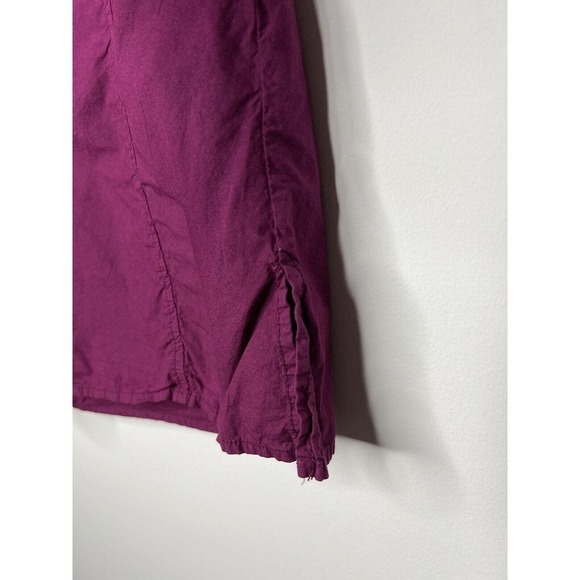 OSKA Top Womens Button Down Blouse Size 1 Small Half Tie Bow Sleeves Purple - Picture 10 of 15